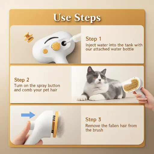 Universal Pet Steam Brush For Cats And Dogs